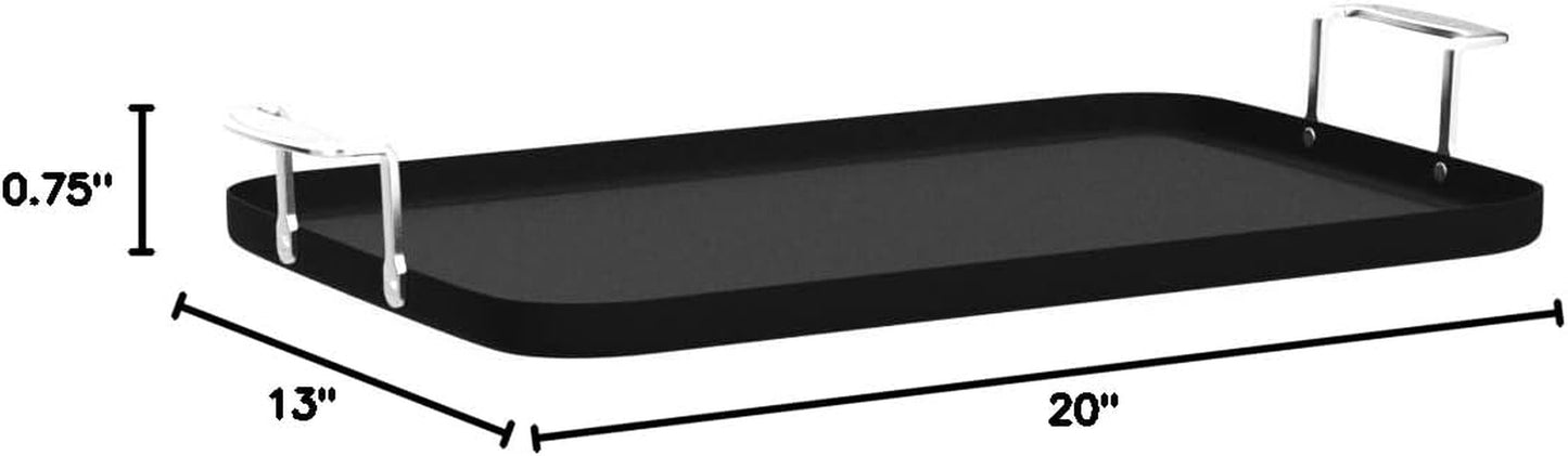 Cuisinart Double Burner Griddle, Chef'S Classic Nonstick Hard Anodized, Stainless Steel, 655-35 13-Inch X 20-Inch