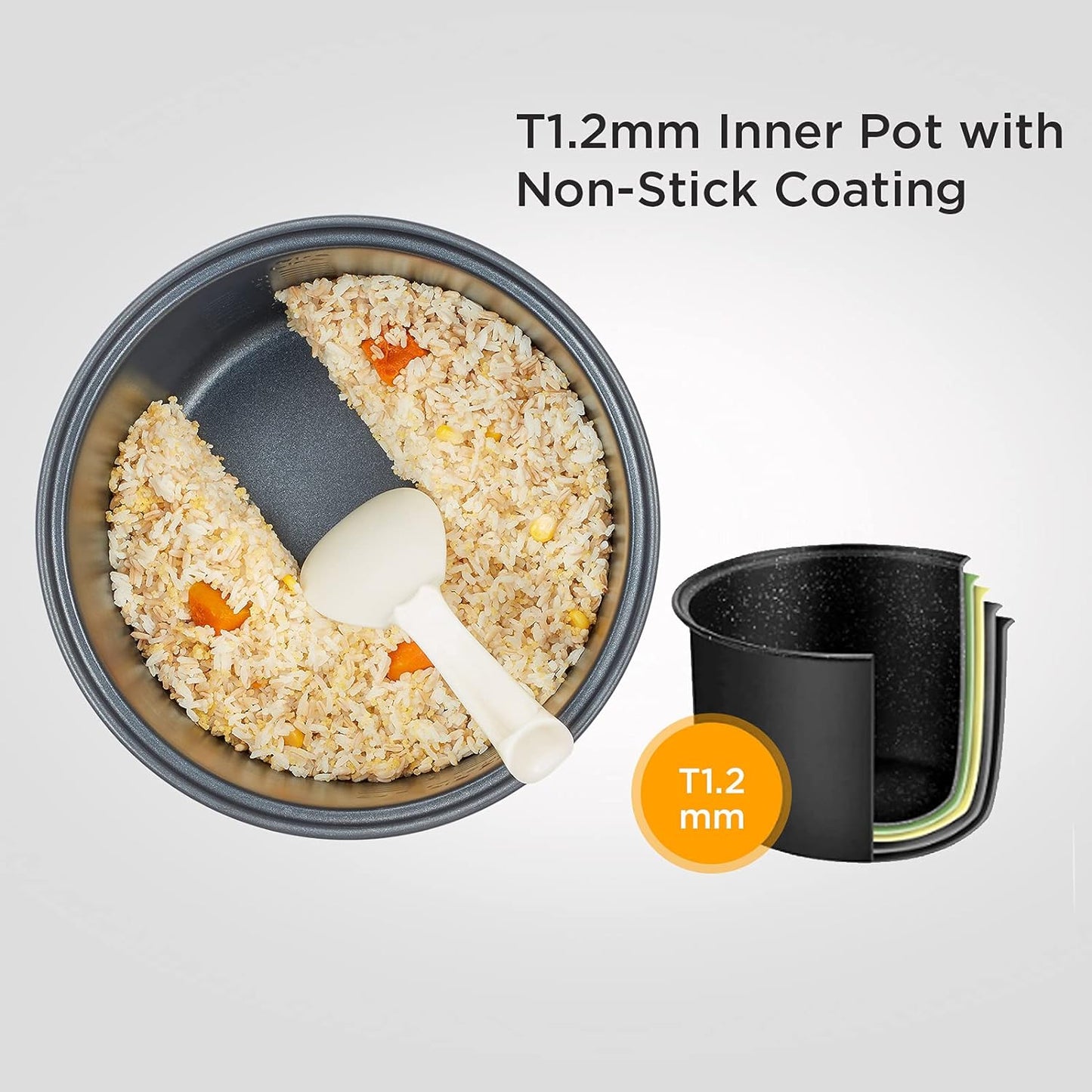COMFEE' Rice Cooker 10 Cup Uncooked/20 Cup Cooked , Rice Maker, Steamer, Saute, Steamer and Warmer, 5.2 QT Large Capacity, Brown Rice, Quinoa and Oatmeal, 8 One-Touch Programs