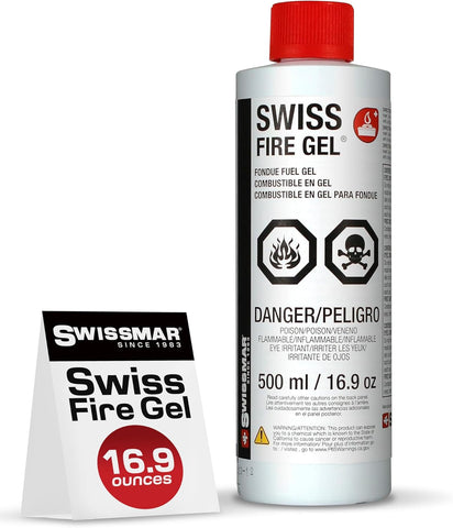 Image of Swissmar Fire Gel Refill - Ideal for Fondue Fuel Burners & Portable Stove, Fluid Fuel Refill for Indoor & Outdoor Use, Lighter Fluid, Burns Longer - 16.9 Ounce