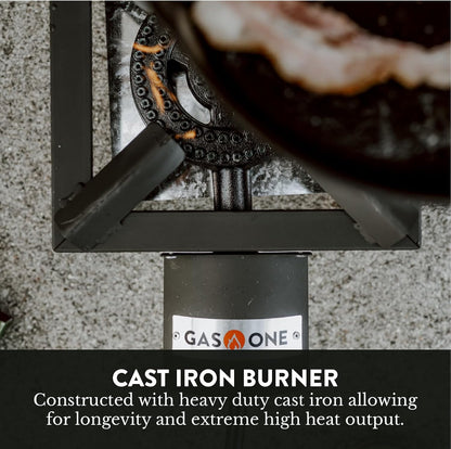 Gasone High Pressure Single Propane Burner - Outdoor Cooking with Heat Shield and Guard – Propane Burner Head for Camping, Tailgating, Seafood Boil, Home Brewing - Patent Pending