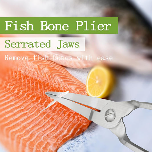 Fish Bone Pliers/Tweezers 304 Food Grade Stainless Steel Deboning Tool Kit for All Kinds of Fish