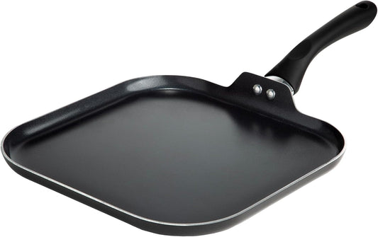Ecolution Artistry Nonstick Square Griddle, Easy to Clean, Comfortable Handle, Even Heating, Dishwasher Safe Pots and Pans, 11-Inch, Black