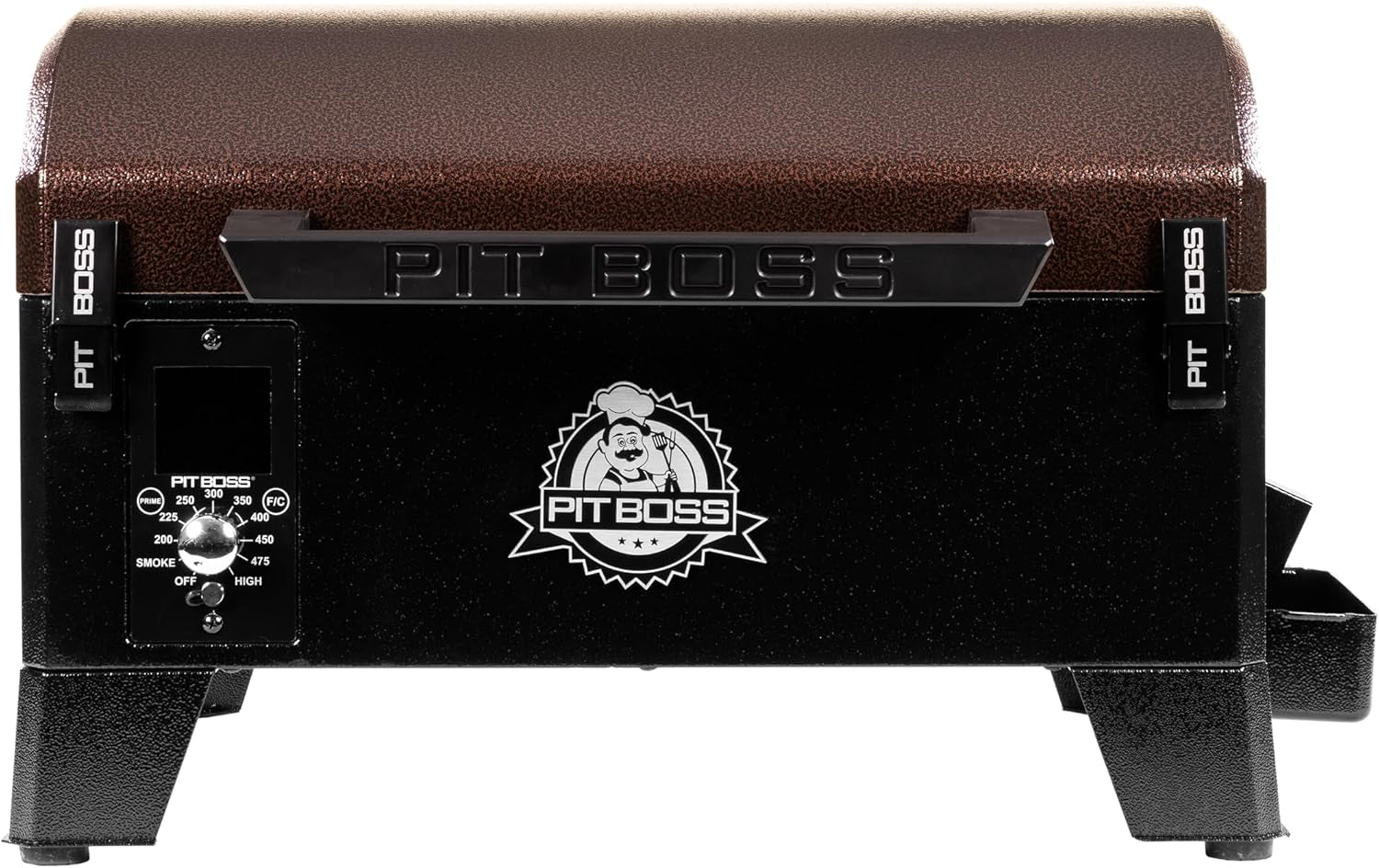 PIT BOSS 10697 Table Top Wood Grill with Temperature Control, Mahogany