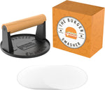 The Burger Smasher - Cast Iron Burger Press Kit W/Patty Paper Included | Hamburger Press Perfect for Flat Top Grill, Cast Iron Griddle or Skillet | Meat Press and Grill Press