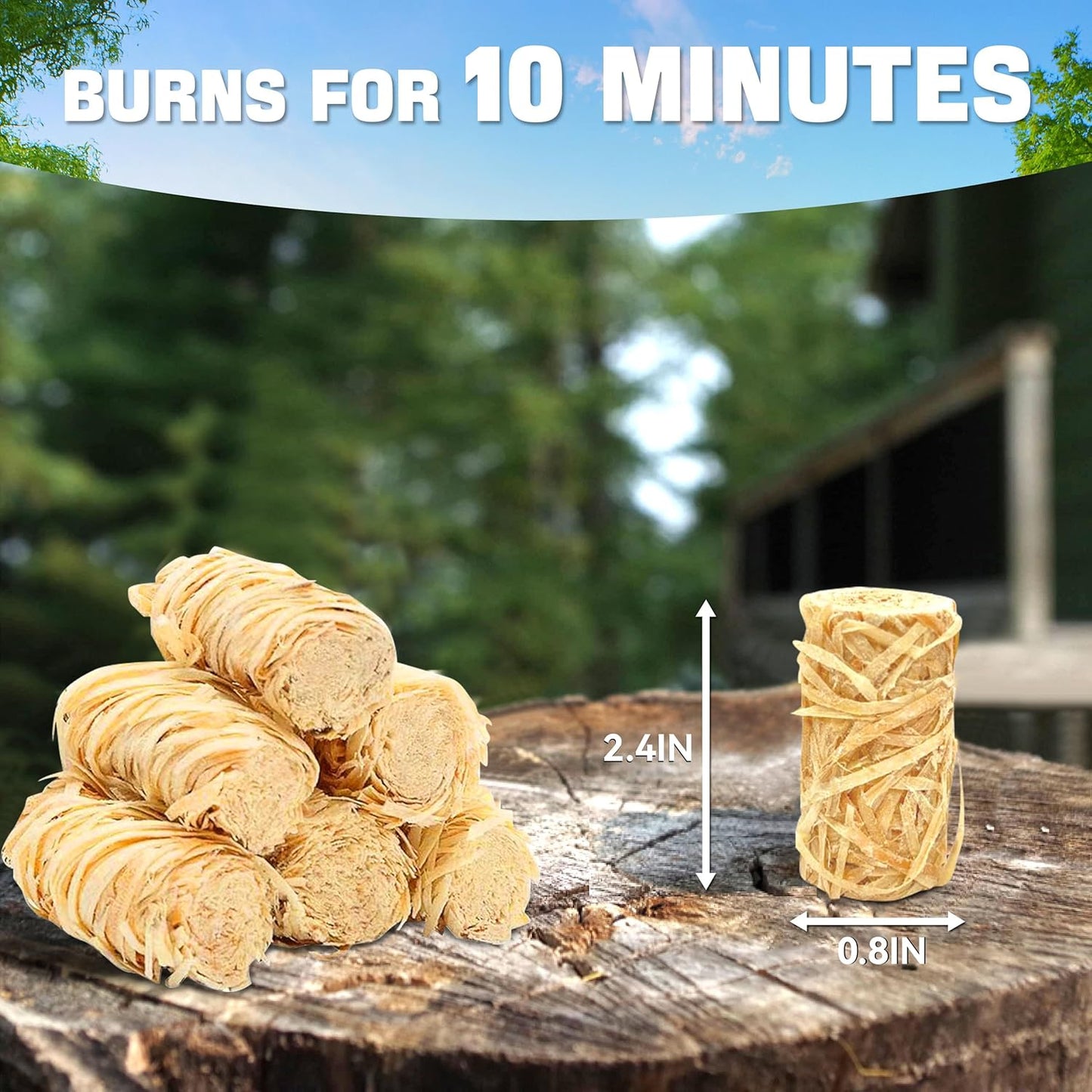 Shwuevei 65 Pcs Fire Starter - Natural Fire Starters for Fireplace, Pellet Stove & Wood, Fire Pit, Smoker, BBQ, Chimney, Pizza Oven - Fire Starters for Grill, Charcoal Starter