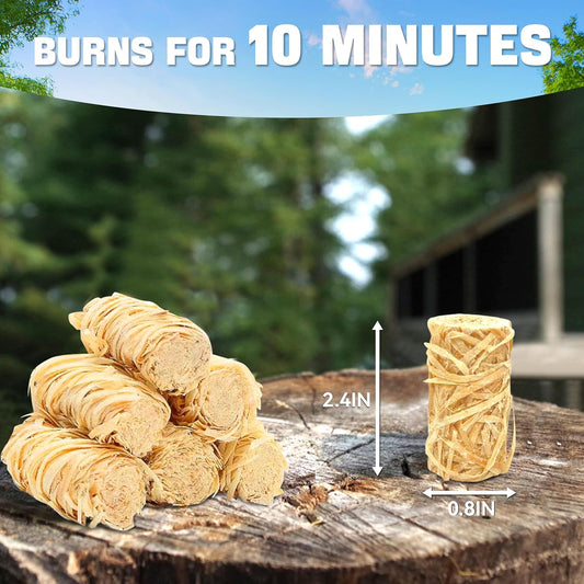 Shwuevei 65 Pcs Fire Starter - Natural Fire Starters for Fireplace, Pellet Stove & Wood, Fire Pit, Smoker, BBQ, Chimney, Pizza Oven - Fire Starters for Grill, Charcoal Starter