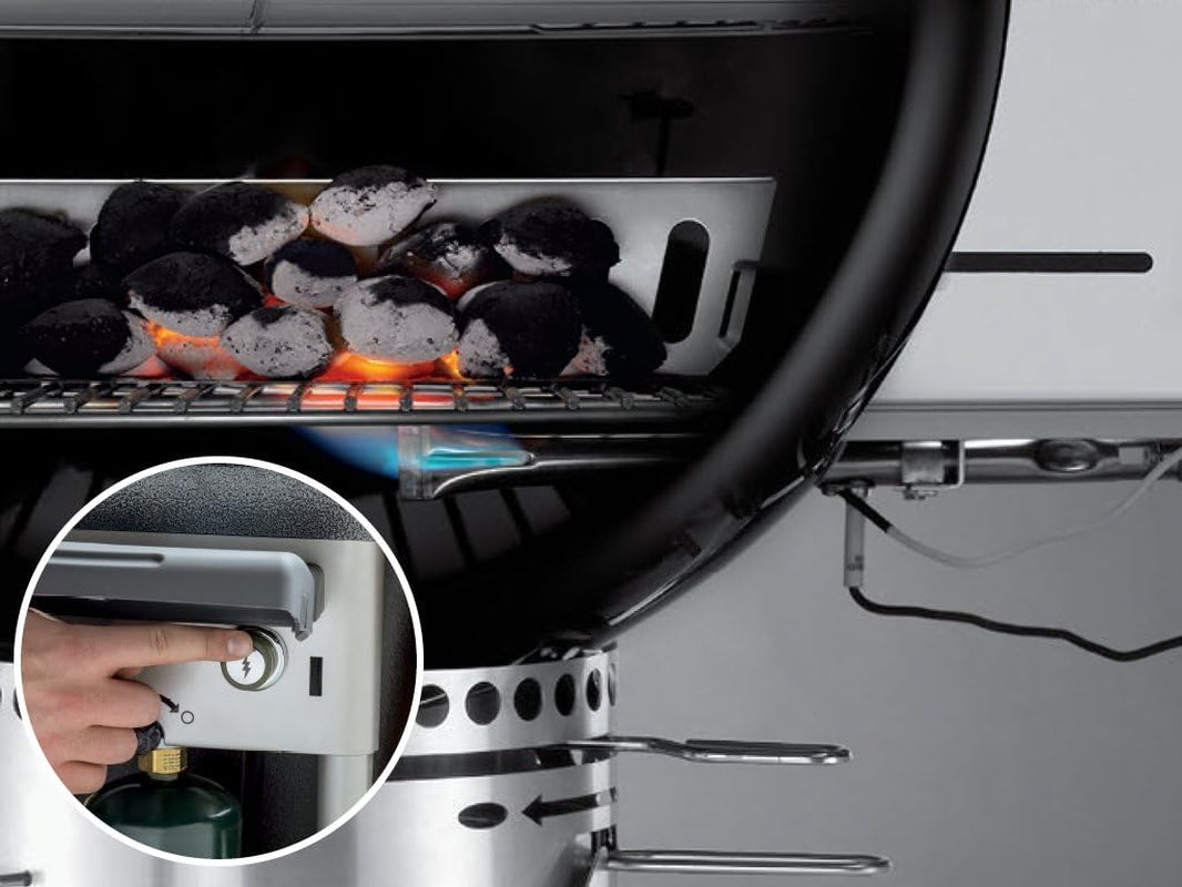 Weber Performer Deluxe Charcoal Grill, 22-Inch, Touch-N-Go Gas Ignition System, Black