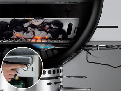 Weber Performer Deluxe Charcoal Grill, 22-Inch, Touch-N-Go Gas Ignition System, Black