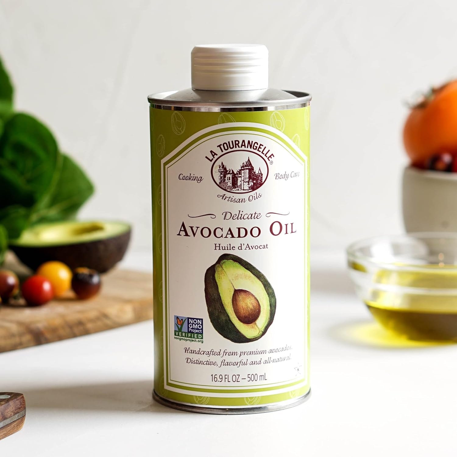 La Tourangelle, Avocado Oil, Handcrafted from Premium Avocados, Great for Cooking, as Butter Substitute, and for Skin and Hair, 16.9 Fl Oz