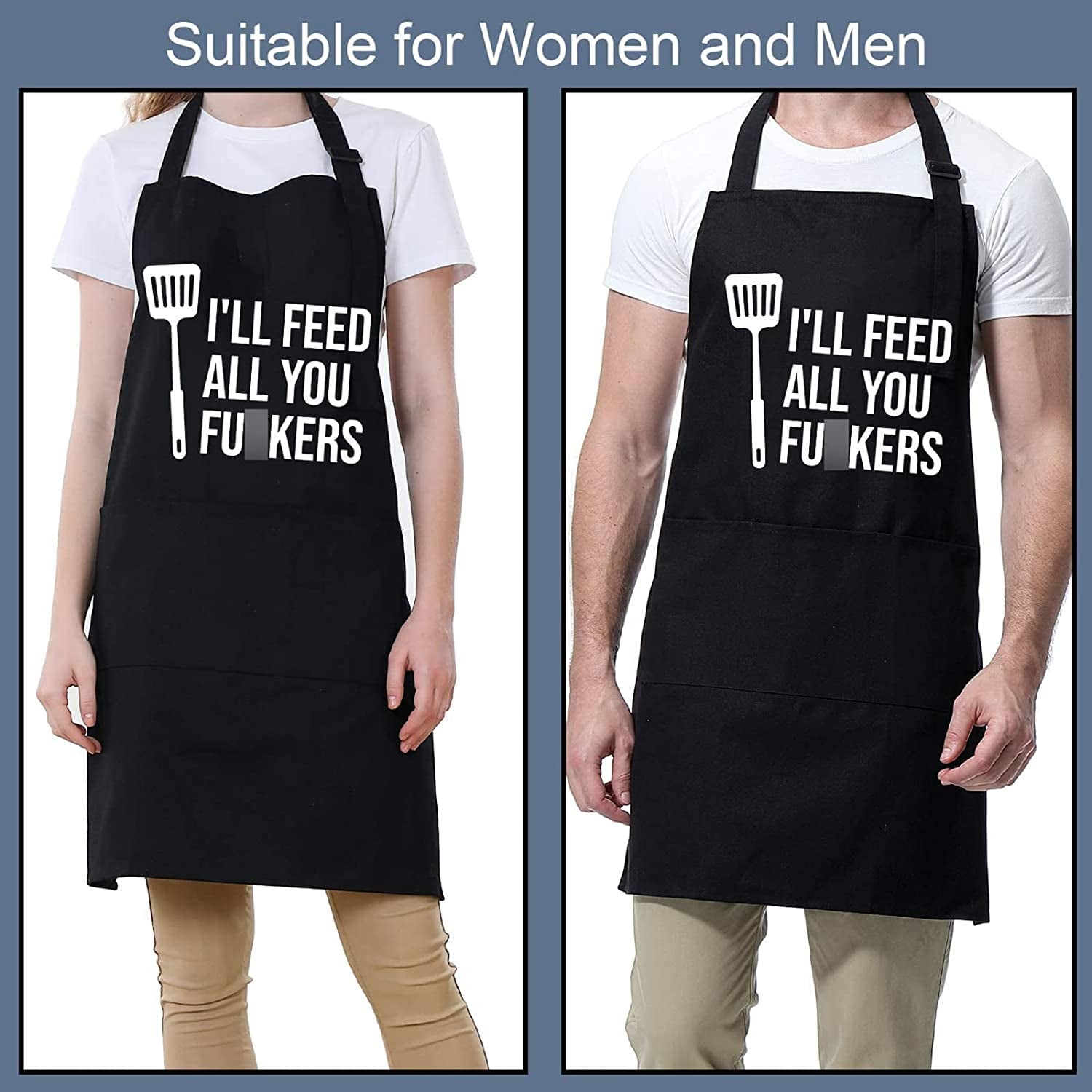 Miracu Funny Cooking Aprons for Men Women, Funny Dad Gifts for Mens Father, Mom - Fathers Day Presents, Birthday Gifts for Dad Step Brother Boyfriend Husband, Cool BBQ Grilling Kitchen Chef Apron