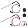 2-Pack Temp Meat Probe Replacement for Pit Boss Pellet Grills and Smokers, 3.5Mm Plug Thermometer Probes with 2 Pack Probe Grommets and Probe Clips