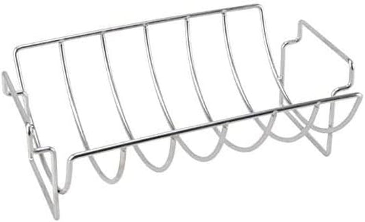 Duke Grills Omaha Rib Rack for Smoker and Grill - Non Stick Stainless Steel Grill Rack for 6 Racks of Ribs - for Traeger, Weber, Green Egg, Oven - Reversible for Roasts, Chicken, Prime Rib