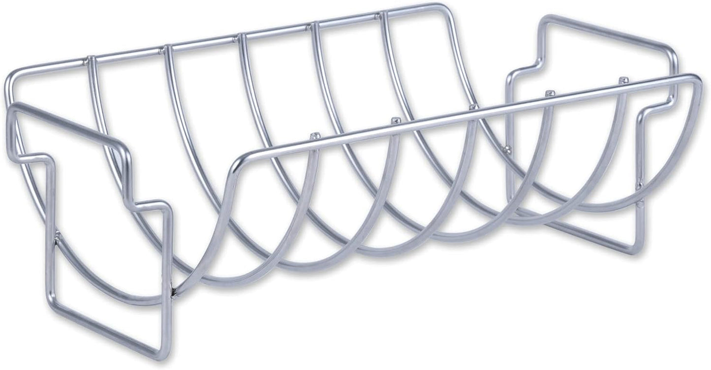 RSVP International Kitchen Roasting Pan Collection Durable Dishwasher Safe Stainless Steel, Reversible Rib/Roast Rack, 15.75X9.75X5.25"