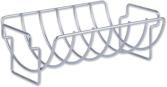 RSVP International Kitchen Roasting Pan Collection Durable Dishwasher Safe Stainless Steel, Reversible Rib/Roast Rack, 15.75X9.75X5.25"