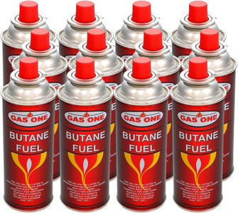 12 Butane Fuel Gasone Canisters for Portable Camping Stoves