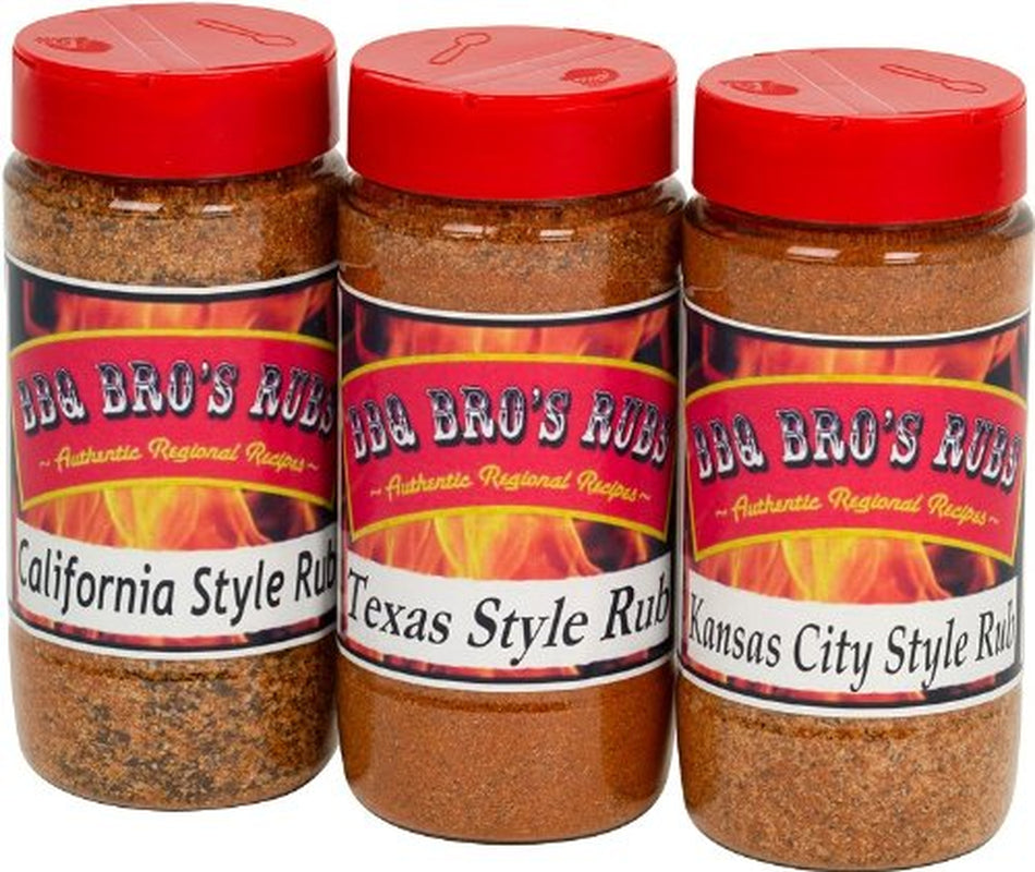 BBQ BROS RUBS (Western Style) - Ultimate Barbecue Spices Seasonings Set - Use for Grilling, Cooking & Smoking - Meat Rub, Dry Marinade, Rib Rub & Meat Seasoning - Great On; Steak, Chicken, Pork, Beef, Brisket - Backed with 100% Customer Guarantee