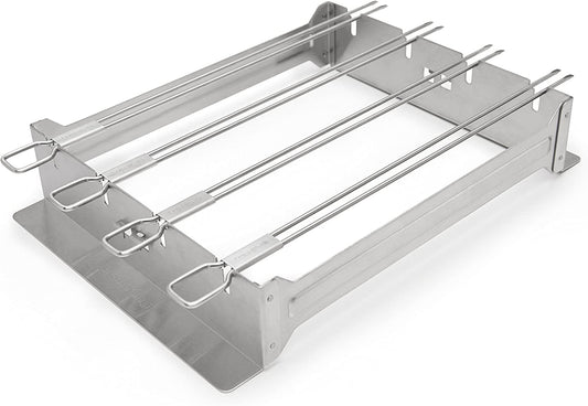 Broil King 69138 Narrow Kebab Rack, Set of 4-12-In / 30.5 Cm Skewers, Silver