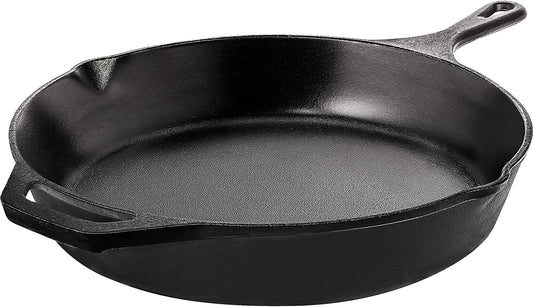 Utopia Kitchen Cast Iron Frying Pan 12 Inch, Cast Iron Chefs Pan, Pre Seasoned Skillet, Safe Grill Cookware for Indoor & Outdoor Use, Black