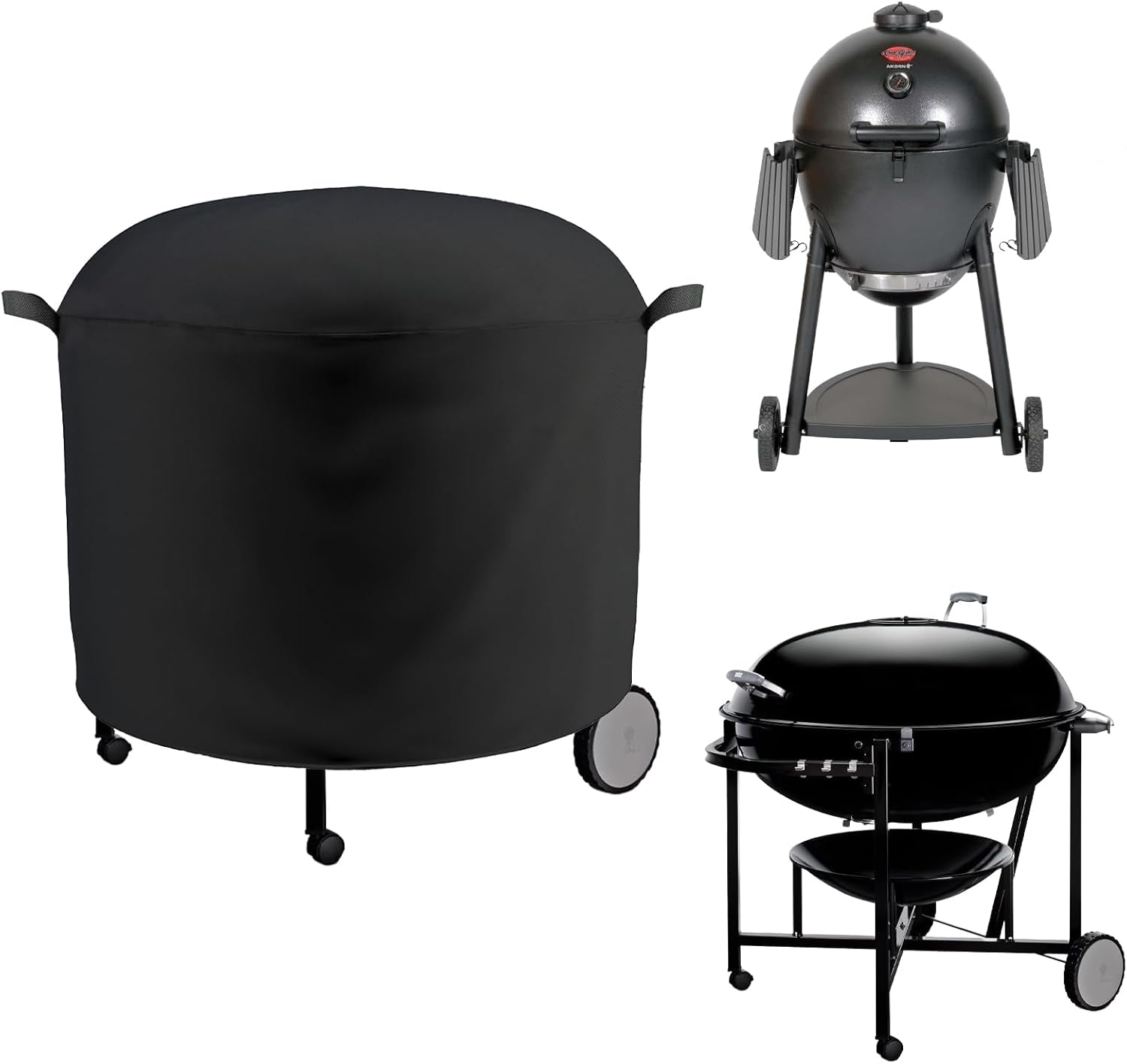 Extra Large Grill Cover Fits Weber Ranch Kettle Charcoal Grill 37",Char-Griller AKORN Kamado Charcoal Grill Model E16620,Outdoor round Grill Cover(46" D)