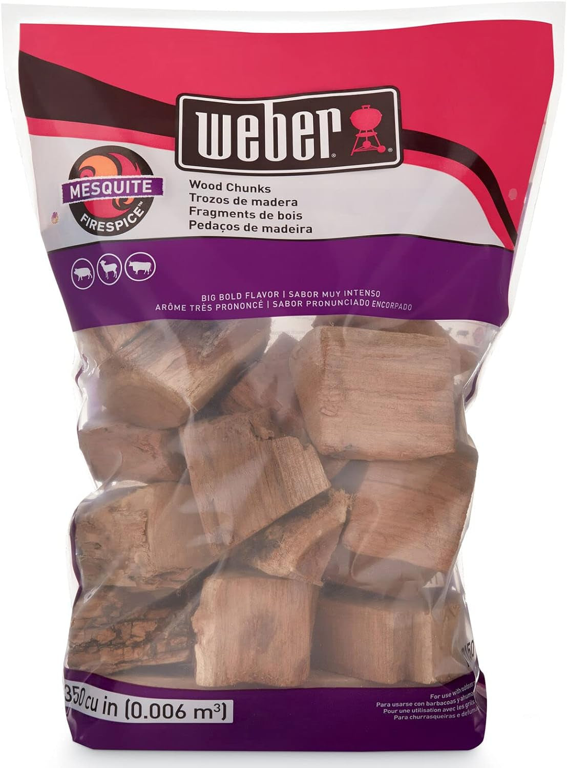 Weber Mesquite Wood Chunks, for Grilling and Smoking, 4 Lb.