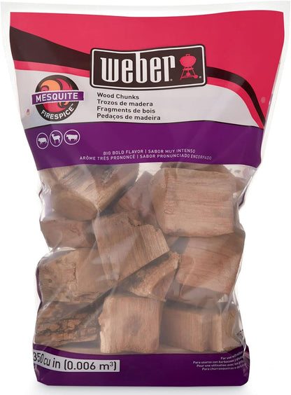 Weber Mesquite Wood Chunks, for Grilling and Smoking, 4 Lb.