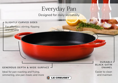 Le Creuset Signature Cast Iron Everyday Pan, 11", White