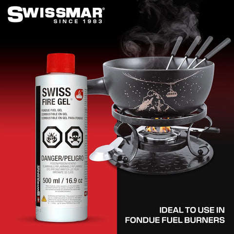 Image of Swissmar Fire Gel Refill - Ideal for Fondue Fuel Burners & Portable Stove, Fluid Fuel Refill for Indoor & Outdoor Use, Lighter Fluid, Burns Longer - 16.9 Ounce