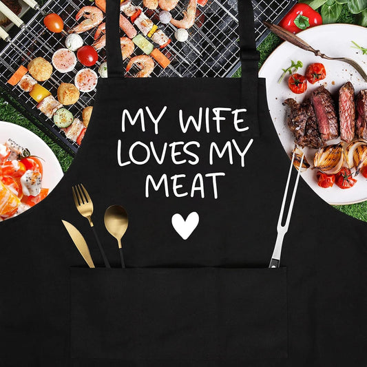 Fairy'S Gift Funny Husband Apron - Men'S Anniversary, Fathers Day, Cool Birthday Gifts for Him, Husband Gifts from Wife - Manly Presents for Men, Kitchen Aprons with Pockets for Cooking Hubby, Him