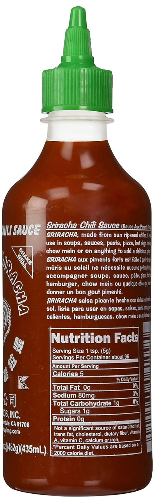 Huy Fong - Sriracha Hot Chili Sauce (Net Wt. 17 Oz.) - 3 Pack