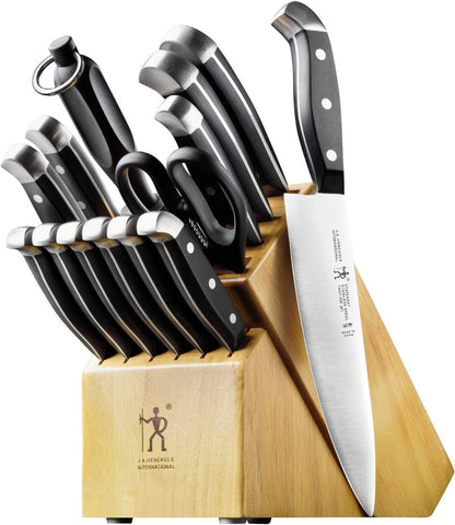 Image of HENCKELS Premium Quality 15-Piece Knife Set with Block, Razor-Sharp, German Engineered Knife Informed by over 100 Years of Masterful Knife Making, Lightweight and Strong, Dishwasher Safe