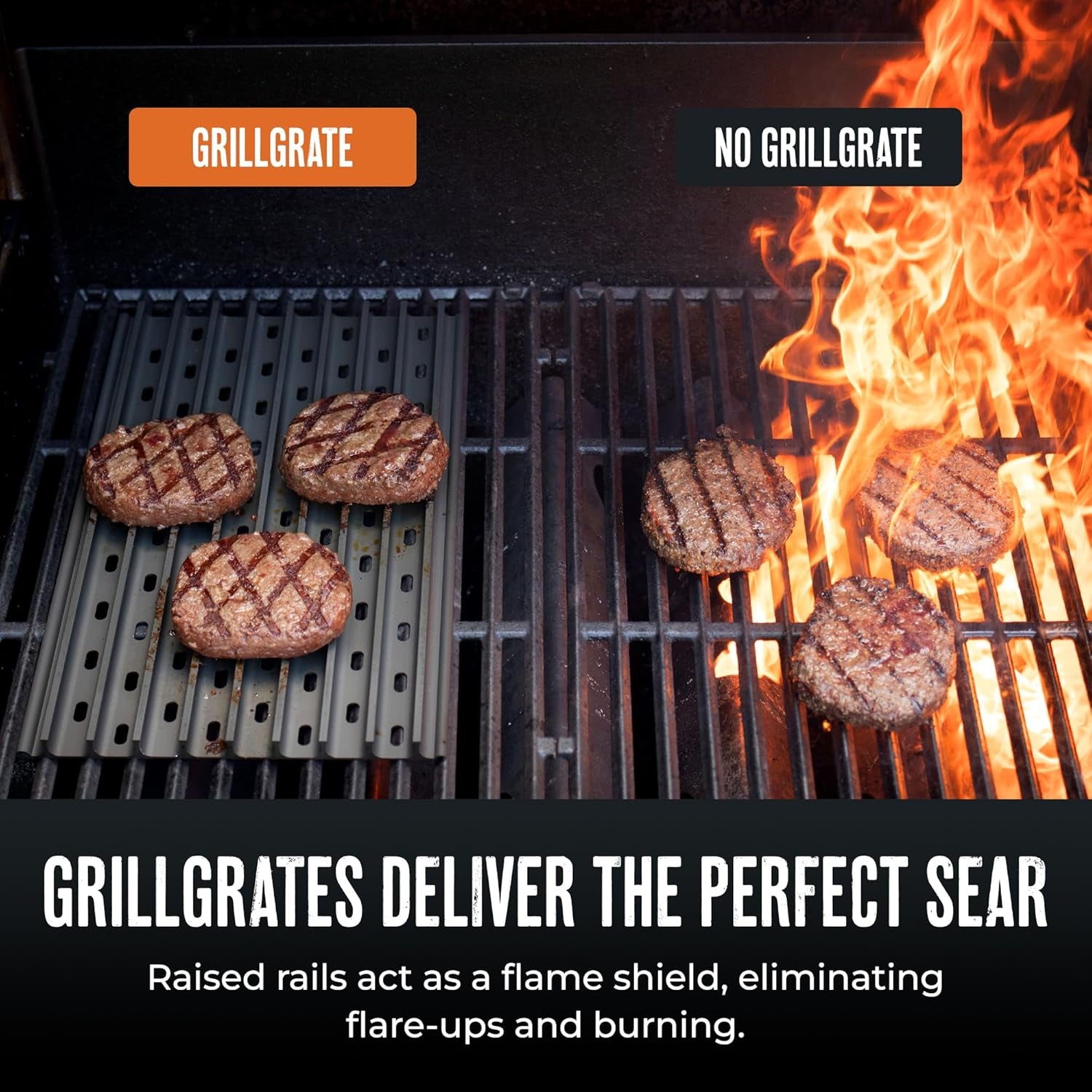 Grillgrate Flavor Zone | Universal Grill Accessory for Gas Grills, Pellet Grills, or Charcoal Grills | Hard Anodized Aluminum | 15″ Grillgrate for Any Grill