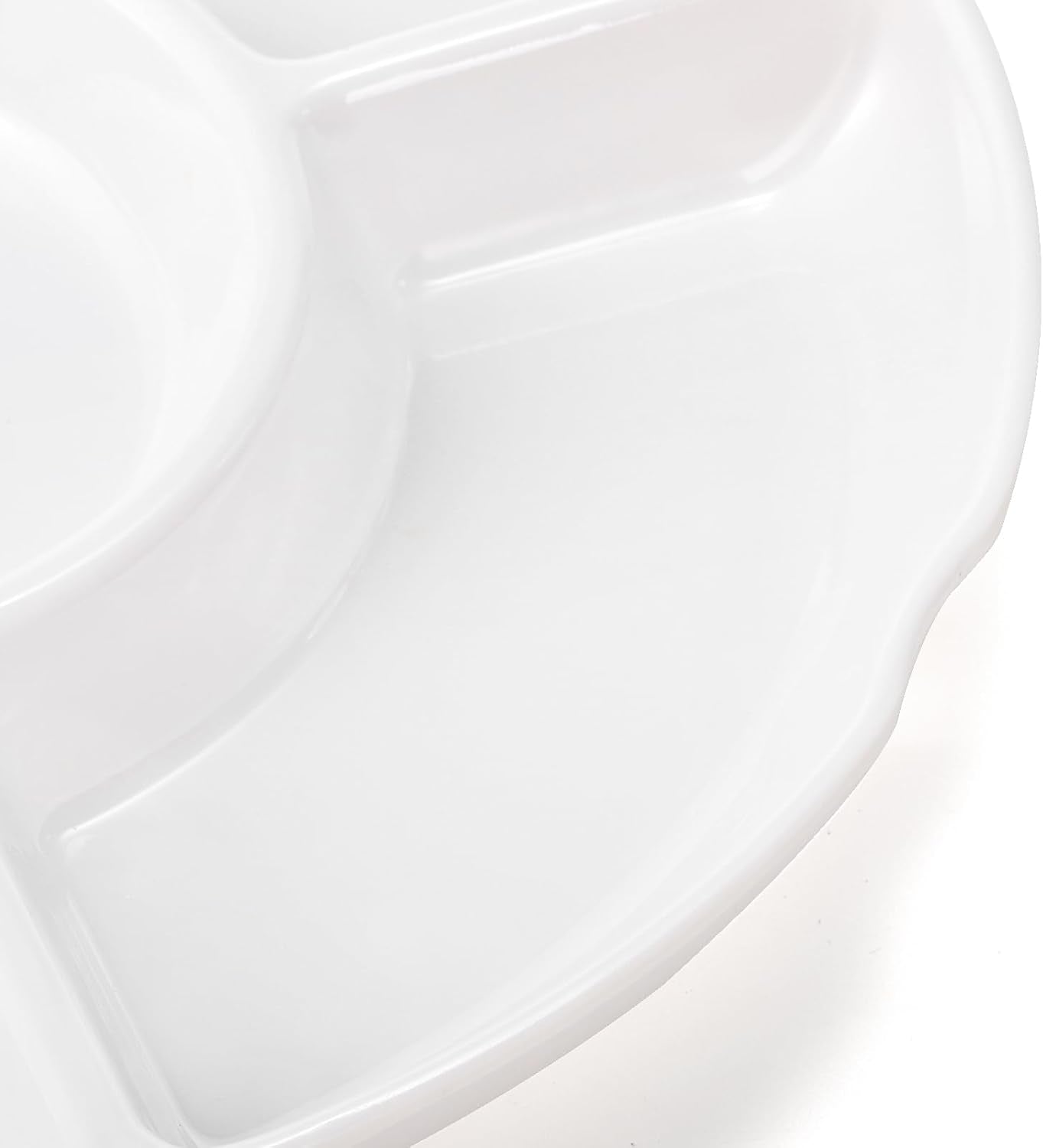 3 Pack Divided Serving Tray, 13 Inch Unbreakable Chip and Dip Platter, Melamine Appetizer Serving Plate, 5 Sectional Party Snack Relish Tray for Serving Food, Nuts, Candy, Dried Fruit, Veggies