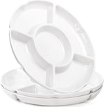 3 Pack Divided Serving Tray, 13 Inch Unbreakable Chip and Dip Platter, Melamine Appetizer Serving Plate, 5 Sectional Party Snack Relish Tray for Serving Food, Nuts, Candy, Dried Fruit, Veggies