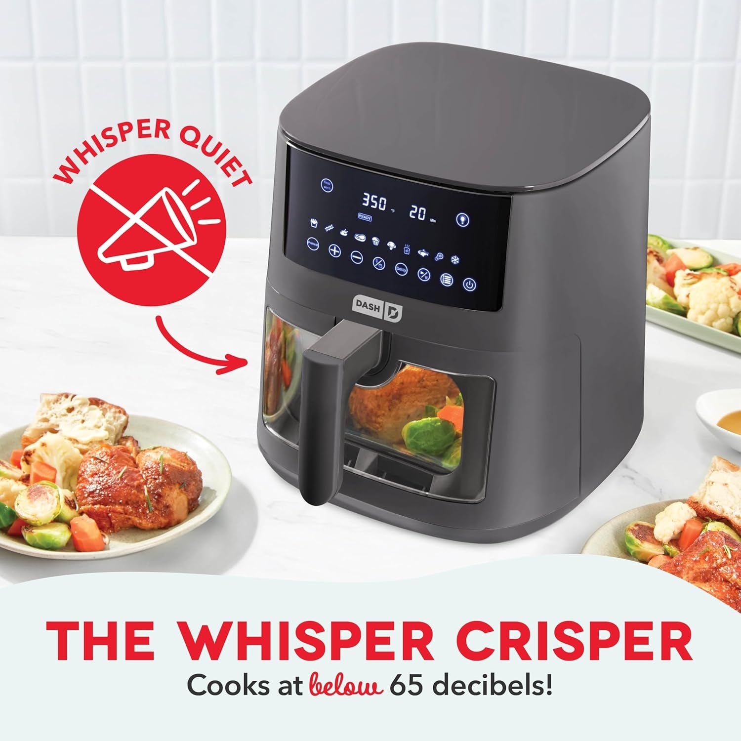 DASH 7Qt Clear View Digital Air Fryer - Forged Iron