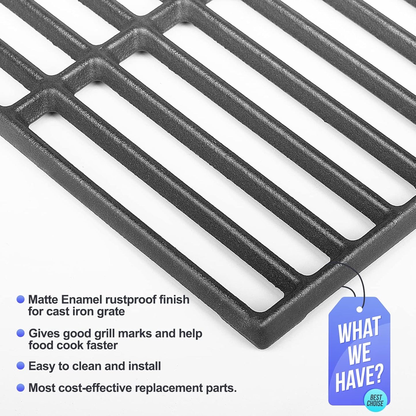 Grill Grates for Charbroil Advantage 4 Burner 463343015 463344015 463344116, Advantage 2 Coal Parts 463340516 Gas Grill, G467-0002-W1 Cast Iron Cooking Grids for Tru Infrared 463336016, 16 15/16"