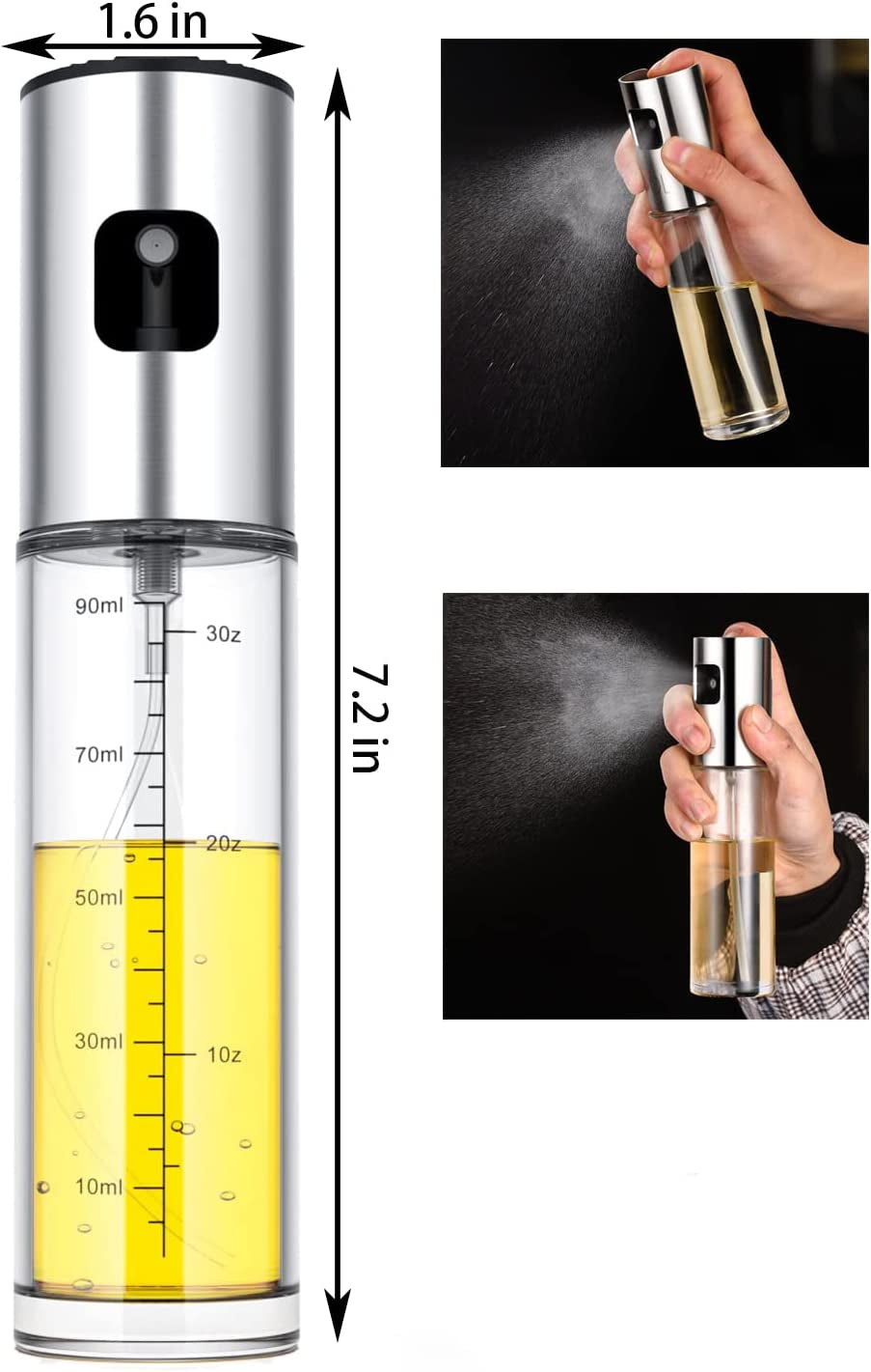 Oil Sprayer for Cooking,100Ml Olive Oil Spritzer,Oil Sprayer for Air Fryer, Salad,Bbq,Roasting