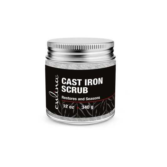 Culina Cast Iron Cleaning & Restoring Scrub | Removes Rust Without Scratching & Care Before Cleaning, Washing & Seasoning | 100% Natural | - Livananatural