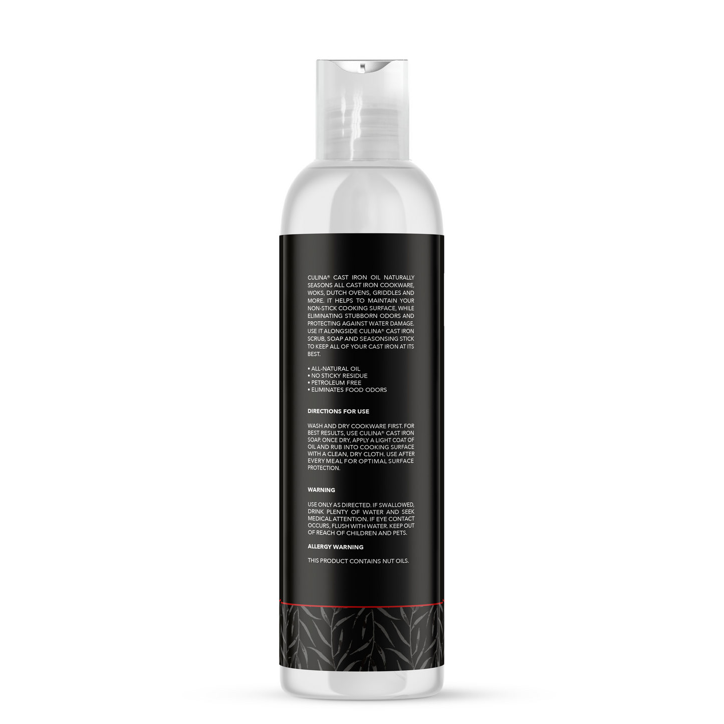 Culina Cast Iron Oil Kosher OU Certified Cleans and Protects Cast Iron Cookware, 4oz - Livananatural