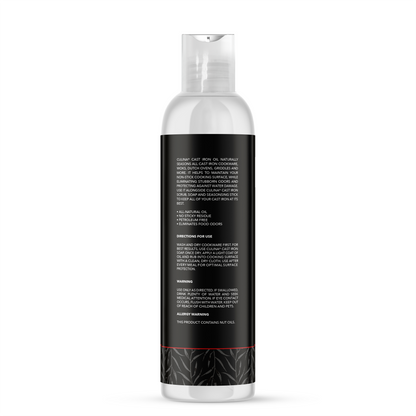 Culina Cast Iron Oil Kosher OU Certified Cleans and Protects Cast Iron Cookware, 4oz - Livananatural