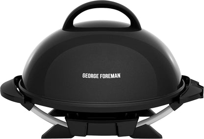George Foreman Indoor/Outdoor Electric Patio Grill, Apartment Approved, 15-Serving, Removable Stand, Black