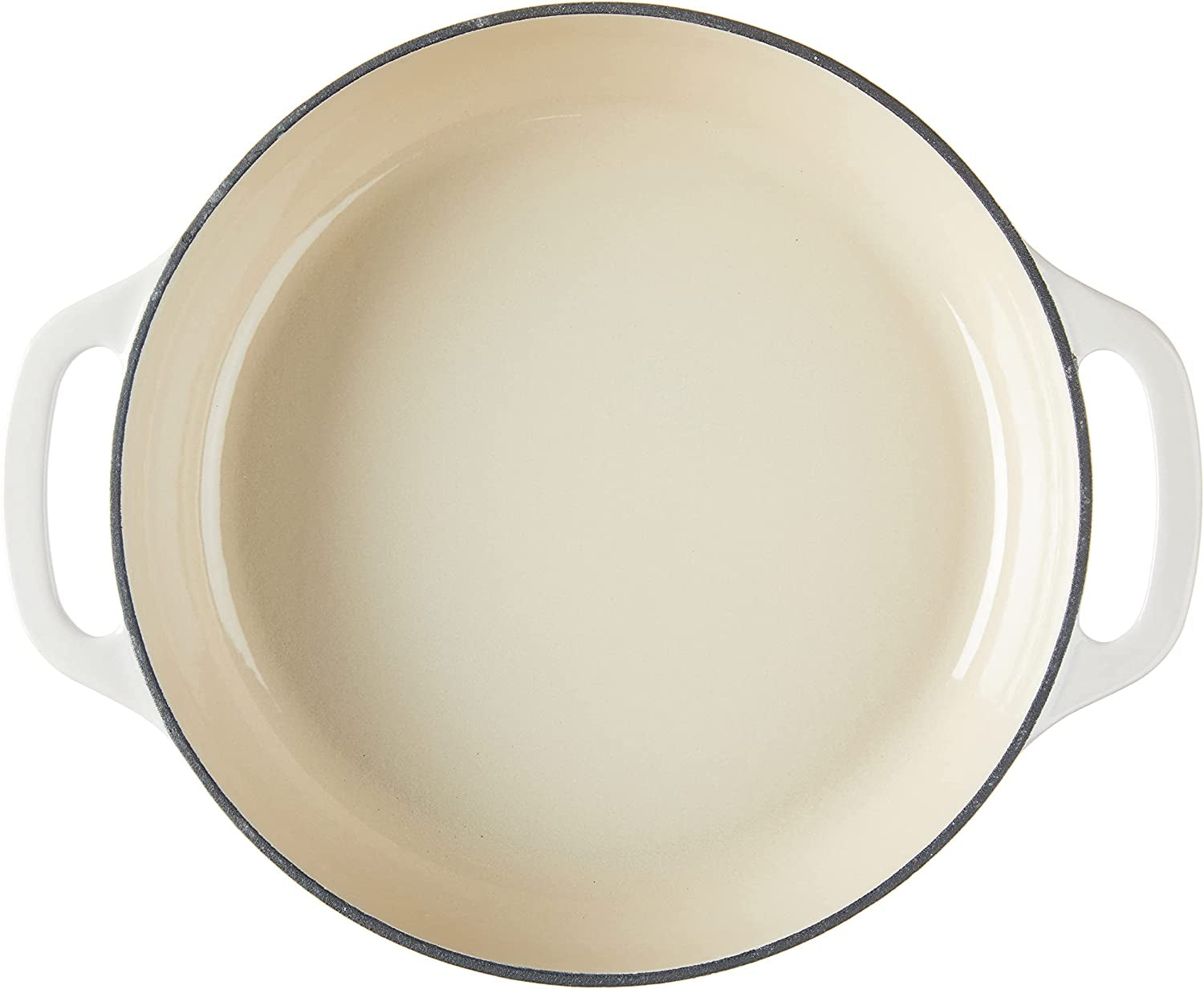 Lodge 3.6 Quart Enameled Cast Iron Oval Casserole with Lid– Dual Handles – Oven Safe up to 500° F or on Stovetop - Use to Marinate, Cook, Bake, Refrigerate and Serve – Oyster White