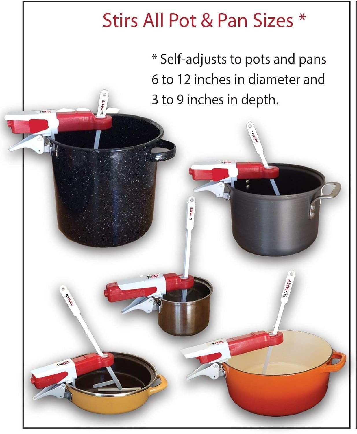 Stirmate Automatic Pot Stirrer GEN 3- Variable Speed, Self-Adjusting, Powerful, Cordless, (Updated 2024)
