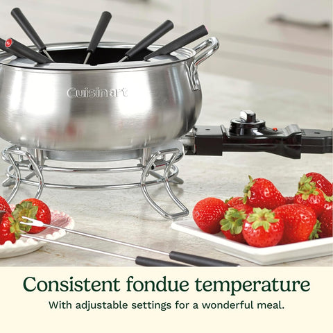 Image of Cuisinart Fondue Pot, 3 Quart, for Chocolate, Cheese, Broth, Oil, Stainless Steel, CFO-3SSP1