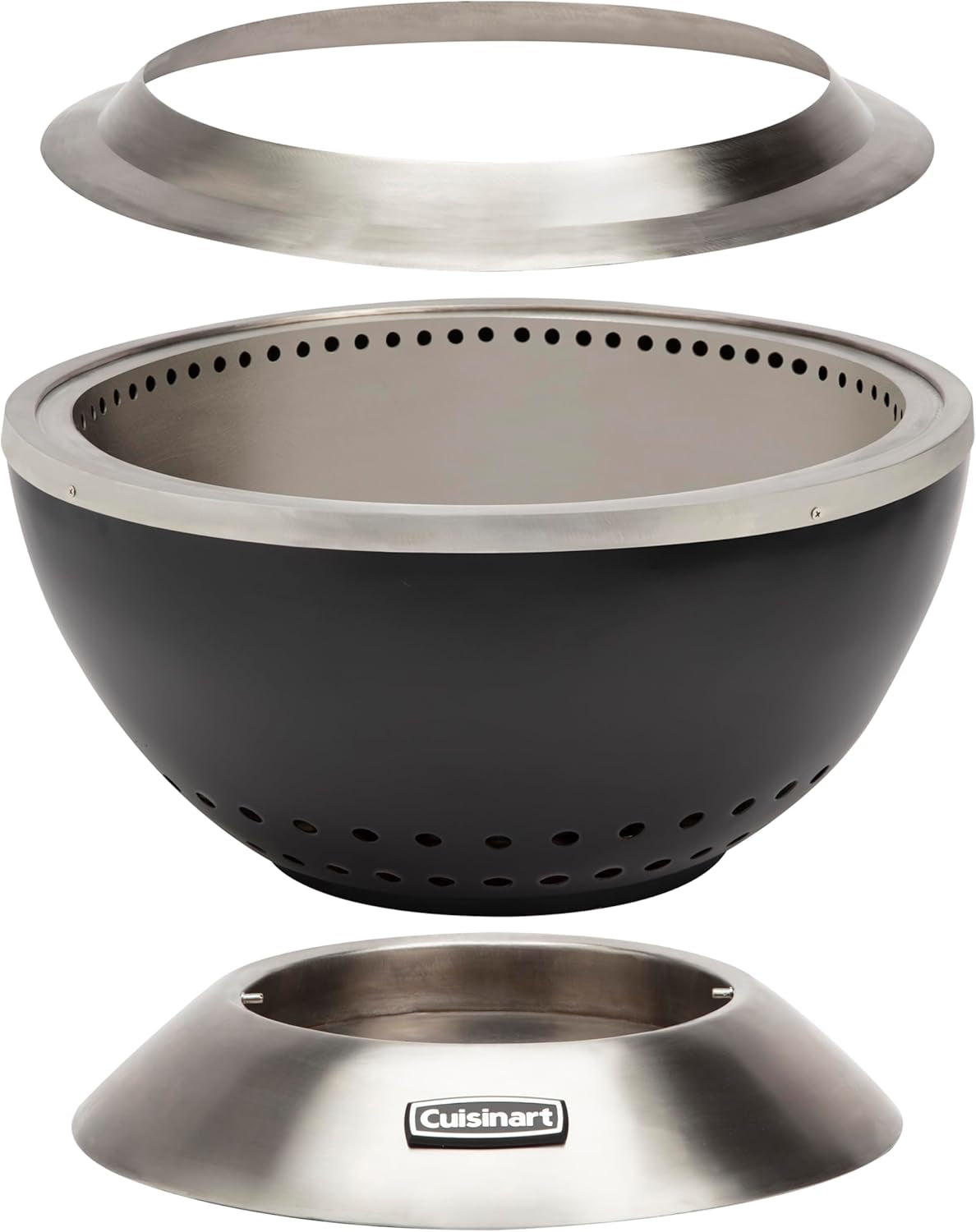 Cuisinart 24” Cleanburn Smokeless Fire Pit with Removable Base for Ash, Portable Outdoor Wood Burning Fireplace, Smoke Free Stainless Steel Outdoor Heater, Enhanced Airflow and Easy Cleanup