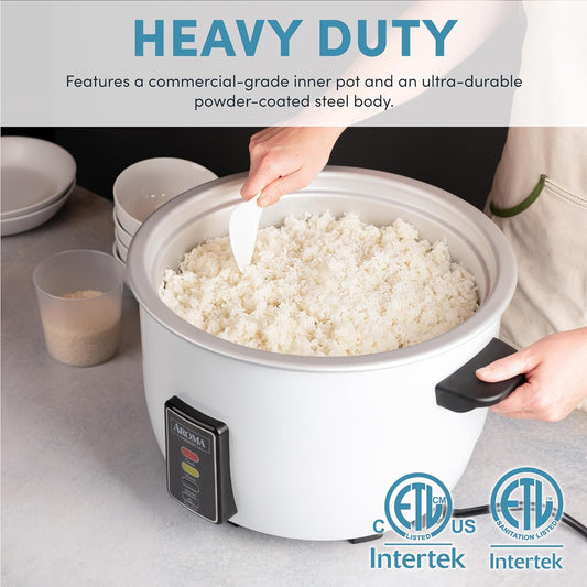 Aroma Housewares 60-Cup (Cooked) (30-Cup UNCOOKED) Commercial Rice Cooker (Arc-1033E),White
