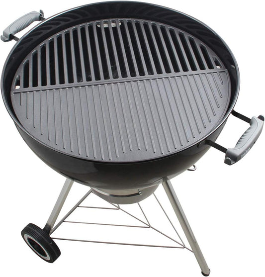 Kamaster 22" Half Moon Cast Iron Cooking Grate Grill Accessory Replaces for Weber Charcoal Grill Half Moon Grate+Griddle+4 Support Extension,Cooking Grate for Weber 22