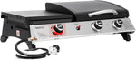 Royal Gourmet PD1305H 3-Burner Propane Gas Grill and Griddle Combo with Lid, 3-In-1 Grill Griddle Combo with 29,000 Btus Output for Outdoor Cooking, 364 Sq. In. Cooking Area, Silver & Black