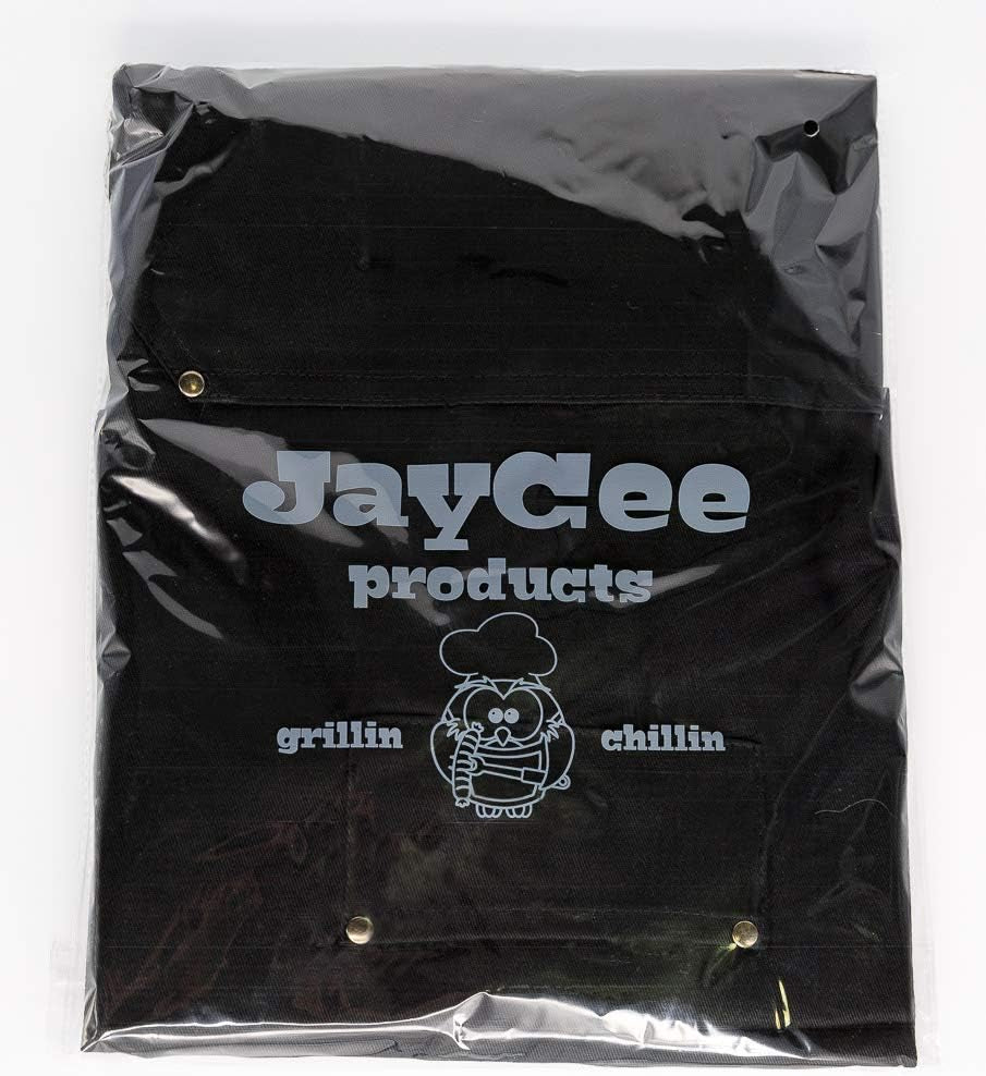 Jaycee Apron for BBQ, Grill, Chef, Hobby and Workshop, 5 Pockets, Cross-Back, 2 Tool/Towel Loops, 10 Oz Cotton, Great Gift