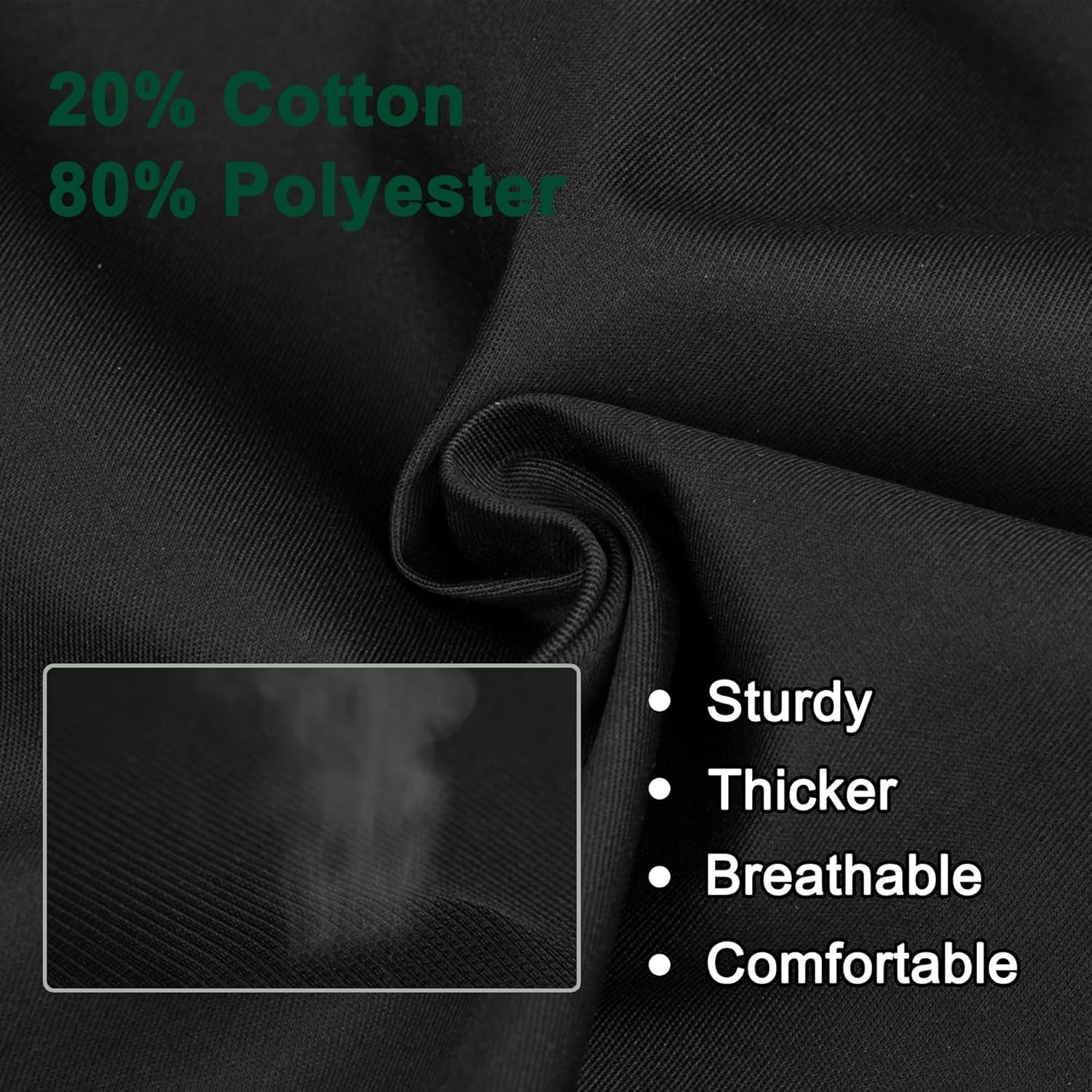 Black White Apron, Adjustable Chef Apron with 3 Pocket for Men Women Kitchen Cooking Dishwashing Cleaning (Polycotton)