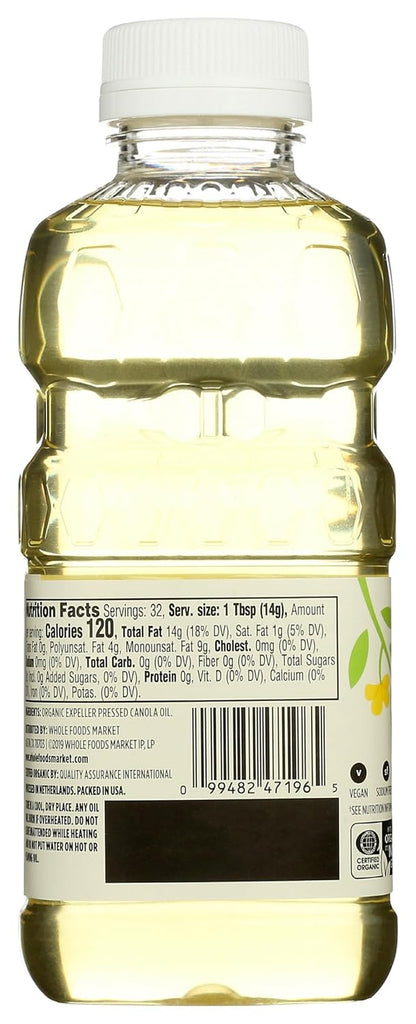 365 by Whole Foods Market, Organic Canola Cooking Oil, 16 Fl Oz